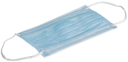 Face mask with ear loops.